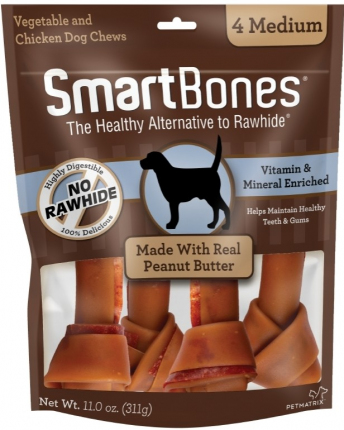 SmartBones Mantequilla de Maní Medium - 2 Unidades para perro